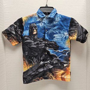 Boys Kid Batman Marvel Hero Begins SS Short Sleeve Graphic Design All Over 4 5